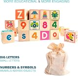 QUOKKA Wooden Building Blocks 26 Letter Numbers Puzzle Toddlers Educational view 4