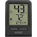 La Crosse Technology 308-1409BT-CBP Wireless Temperature Station with Time, black,