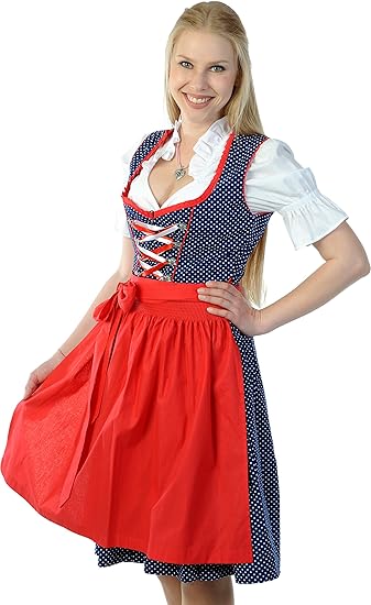 Trachtenpoint Dirndl A491 mit Bluse und Schürze 3 teilig