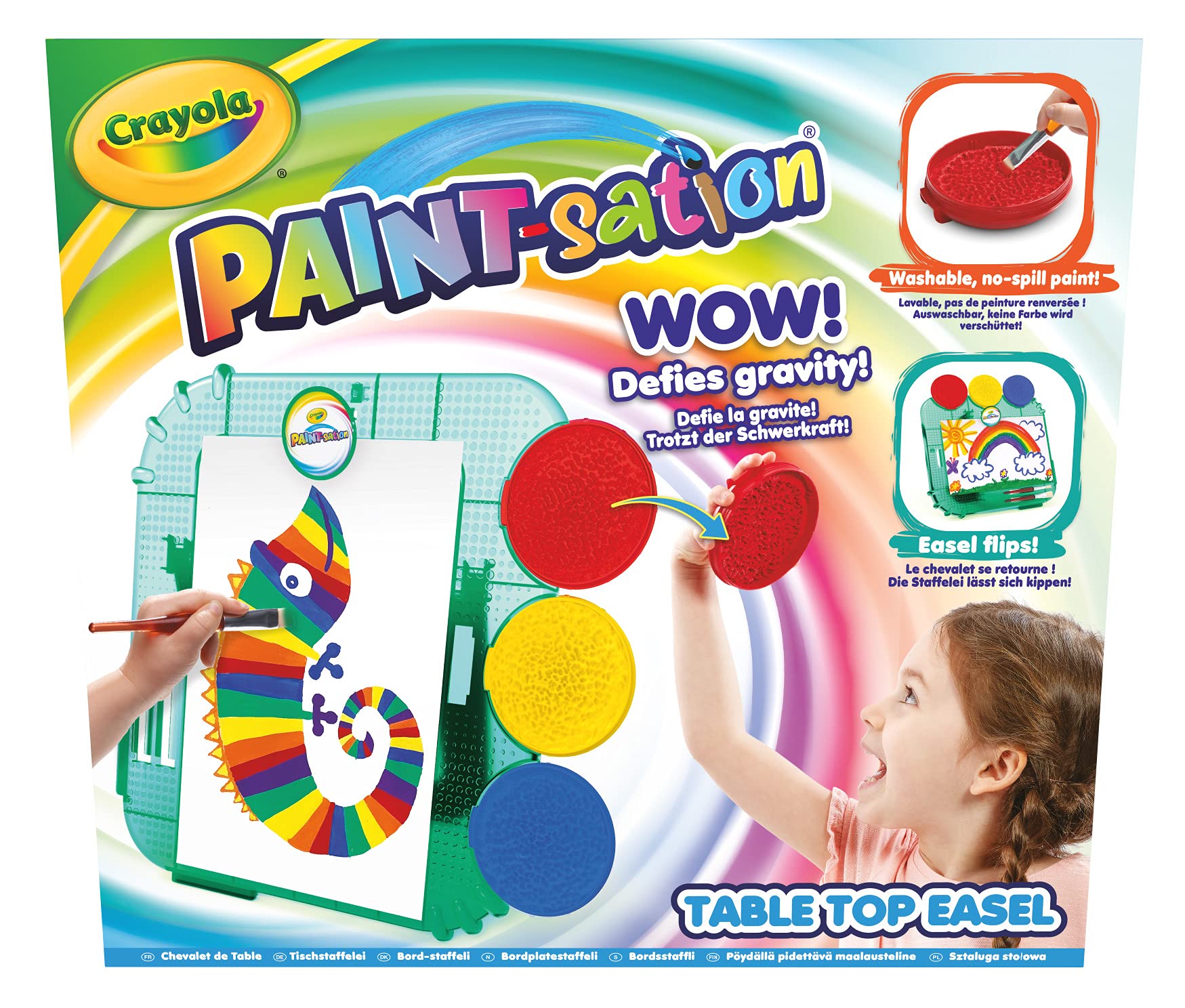 CRAYOLA Paint-sation: Table Top Easel | No-Spill Painting Kit | Ideal for Kids Aged 3+