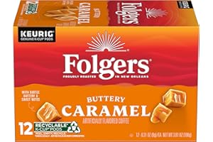Folgers Buttery Caramel Flavored Coffee, 72 Keurig K-Cup Pods