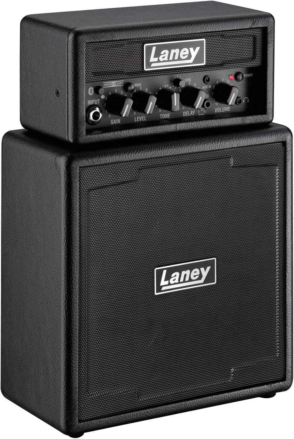 Laney MINISTACK-B Bluetooth Guitar Amp, Portable 6W Battery Powered Mini Stack, 4 Speakers, Clean/Drive, Delay