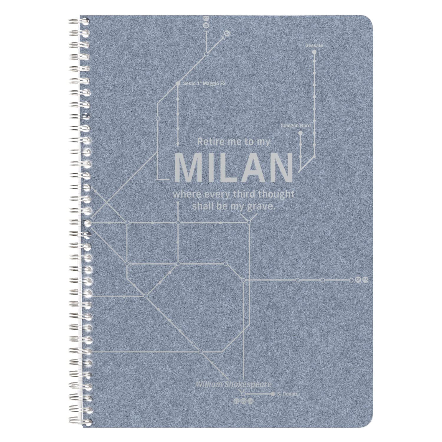 Clairefontaine 83535C - A Jeans Paper Spiral Notebook New-York/Paris/Berlin/London/Milan Subway Train Patterns - A4 21x29.7 cm 148 Lined Pages with 90g Bloc Paper Margin 5 visuals, deliver. Random