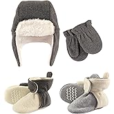 Hudson Baby Winter Hat, Mittens and 2 Pack Booties Set