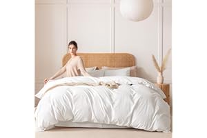 Ventidora 3 Piece Duvet Cover Set Queen Size,100% Organic Washed Cotton Linen Feel Like Textured, Luxury Soft and Breatheable Bedding Set with Zipper Closure(1 Comforter Cover + 2 Pillowcases)