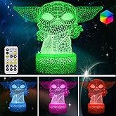 HutaoLi 3D Night Light for Kids, 16 Color Change Baby Light for Room Decor, USB Charge 3D Illusion Lamp with Timing Function Remote Control, for Kids Best Star Wars Fans Christmas Birthday Gifts
