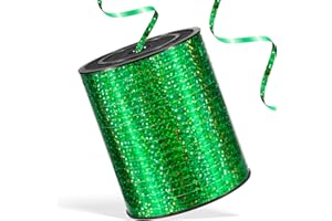 Apeseek 600 Yards Shiny Green Curling Ribbon 1/5‘’ Shiny Green Balloon String with Spool, Thin Balloon Ribbon for Gift Wrapping Crafts Birthday Christmas Baby Shower Halloween Florist