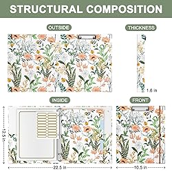 Rouidr 3 Ring Binder with clipboard, 1 inch Binder