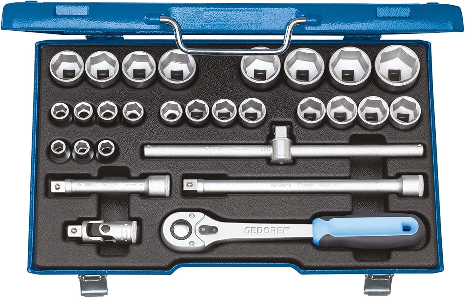 GEDORE 28-piece Socket spanner set, hex, 1/2", 10-36 mm, Tool, Sockets ratchet, for carmotive 19 VMU-10, Red