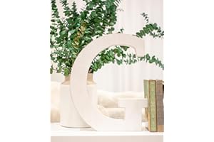 BARNWOODUSA Rustic Large Alphabet Letters - Standing Wooden Monogram for Mantel & Fireplace Decor - Decorative White Wash Wal