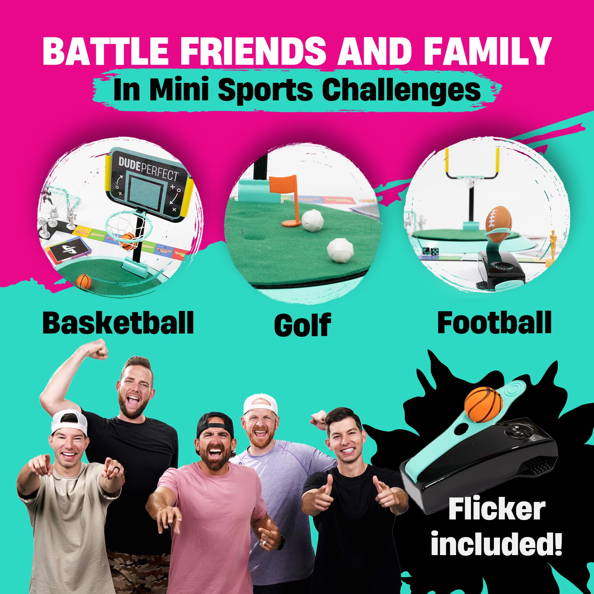 Dude Perfect Board Game, 2-5 Player Challenging and Competitive Family Board Games, Ideal Sports Board Games for Family Game Night, Ages 4 and Above