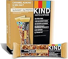 KIND Bars, Caramel Almond and Sea Salt, Gluten Free, 1.4 Ounce Bars, 12 Count