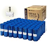GORILLA SUPPLY 1000 Dog Poop Waste Bags with Dispenser and Leash Tie, 9" x 13", Blue, 1000 Count