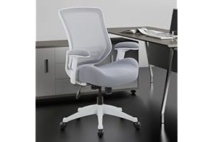 BOLISS 400lbs Mesh Computer Ergonomic Chair,Office Chair, Desk Chair,Height Adjustable Armrest,Lumbar Support,Swivel Computer Task Chair-Grey