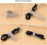 LJHOME 70 Pcs Reusable Cable Ties Management Straps Wire Tidy Organisers view 3