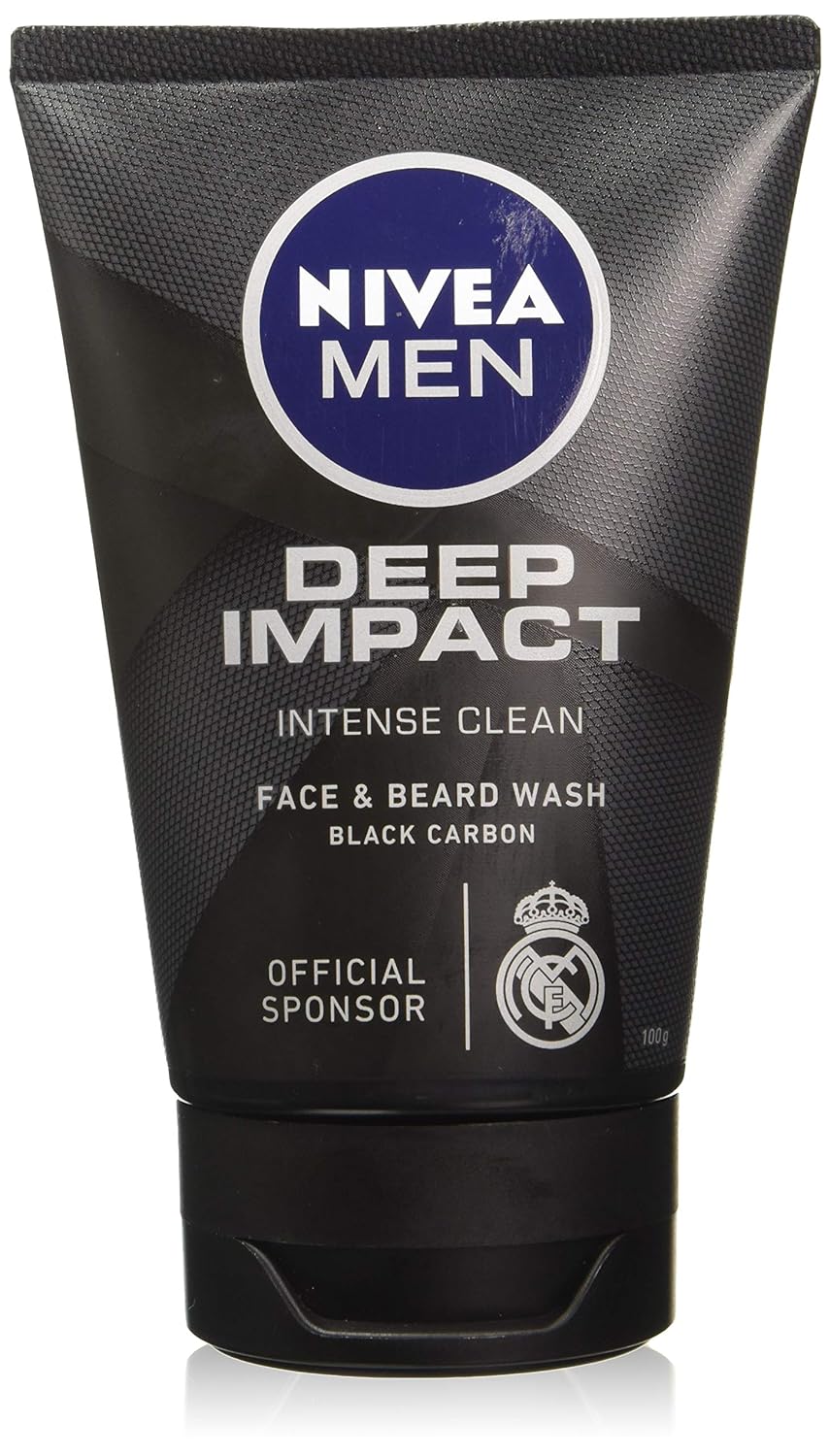 Nivea Men Deep Impact Intense Clean Face and Beard Wash Black Carbon