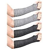 SATINIOR Cut Resistant Sleeves Protective Arm Sleeves Safety Arms Protection Sleeves with Thumb Hole for Garden Kitchen