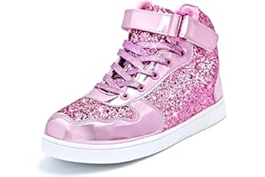 Wooowyet Glitter Shoes Kids High Top Sneakers for Boys Girls Gift Party Birthday Christmas Halloween
