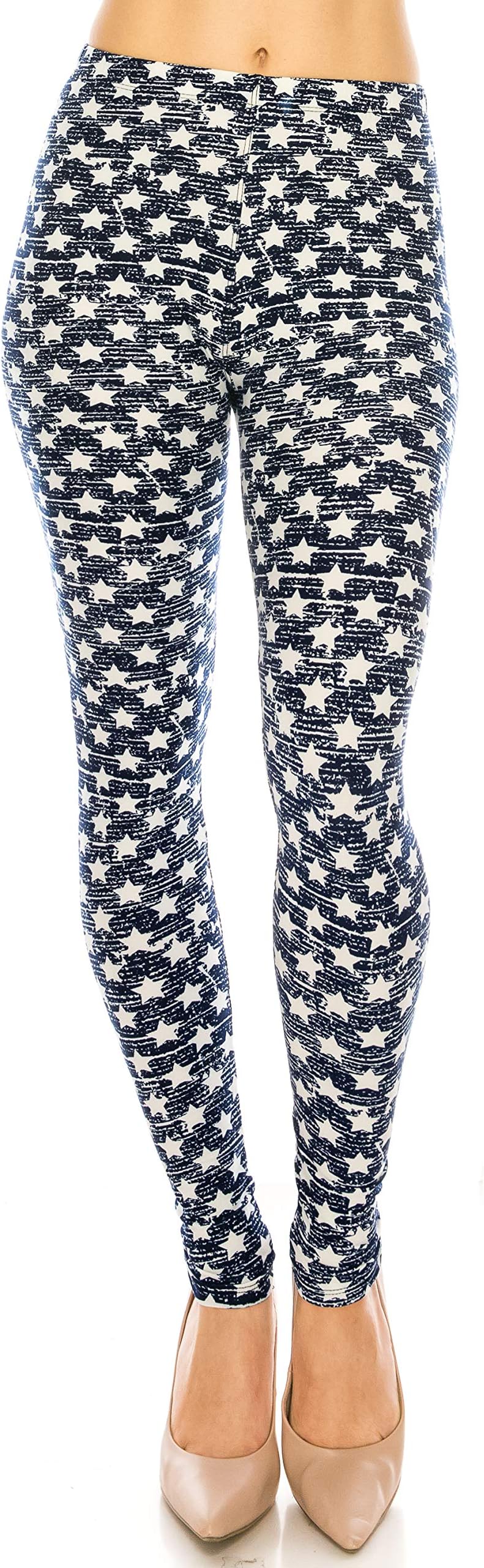 The Leggings Gallery Women's Printed Fashion Leggings Ultra Soft Solid & Patterned - Regular/Plus Sizes