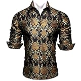 Barry.Wang Men's Dress Shirts Woven Paisley Silk