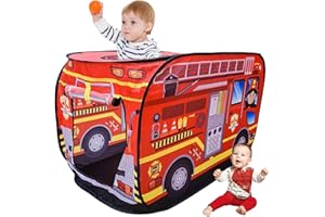 Kids Play Tent Pops-Up Vehicle-Shape Kids Play Tent with Door Flip & Top Opening Car Toddler Playhouse with Wire Frame for Gi