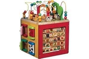 Battat – Activity Cube with Farm Theme – Educational Wooden Toys for Toddlers and Kids – 1 Year +