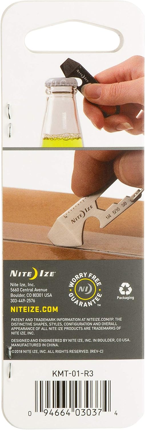 Nite Ize DoohicKey Keychain Multi Tool, Stainless-Steel 5-in-1 Multi Tool With Bottle Opener + Carabiner Clip, Black: Home Improvement
