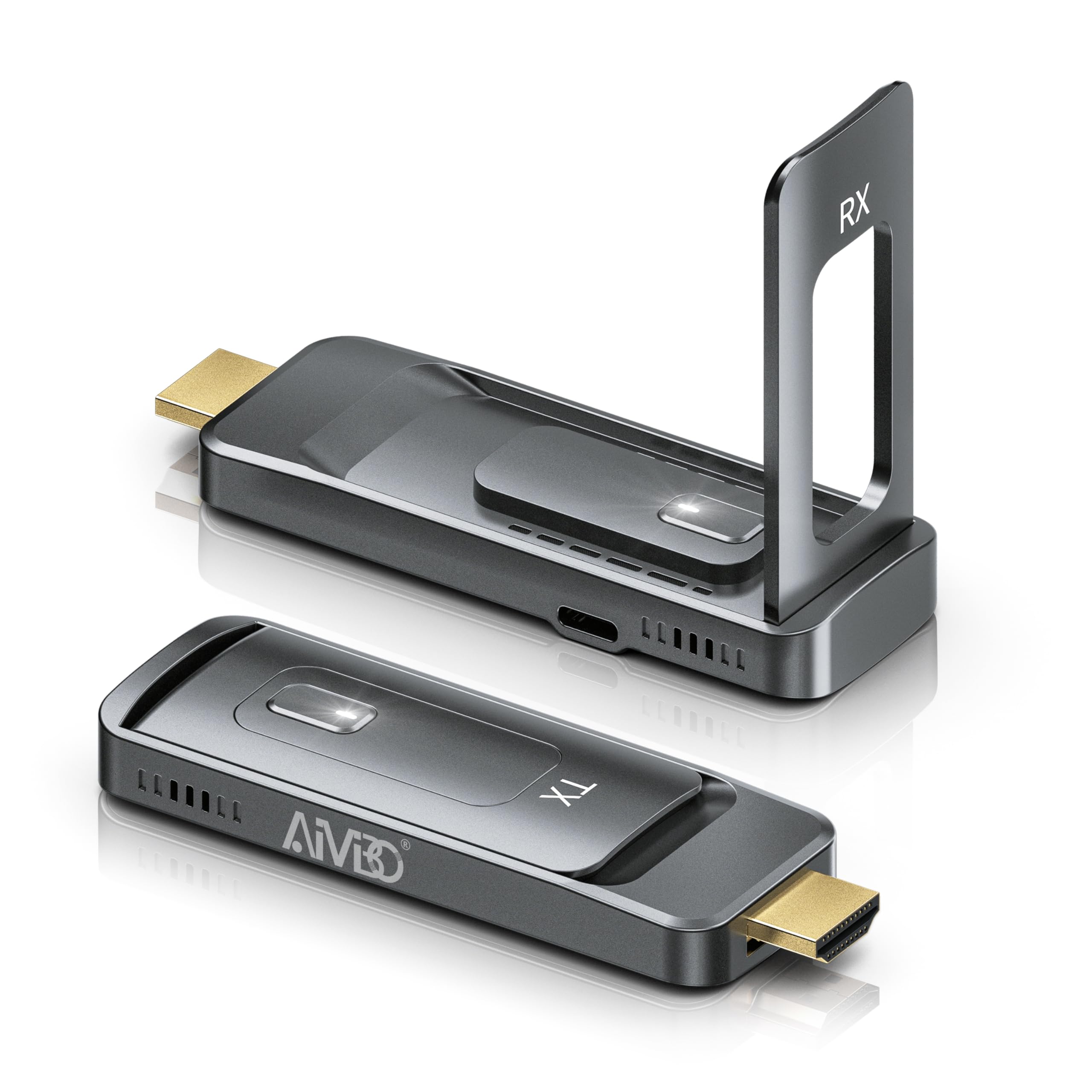 AIMIBO Wireless HDMI Transmitter and Receiver, 4K Decording/5G Wireless HDMI with Dual Antenna, Up to 8TX,1080P@60Hz, Plug & Play,165FT/50M, Stream Video & Audio for Laptop, Camera, PC, Projector, TV
