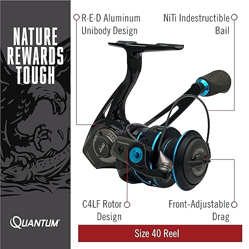 Quantum Smoke Saltwater Spinning Fishing Reel, Size 40 Reel