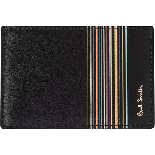 Paul Smith MULTI STRIPE カードケース Paul Smith Men's Multi Stripe Card Case, Blacks, One Size at