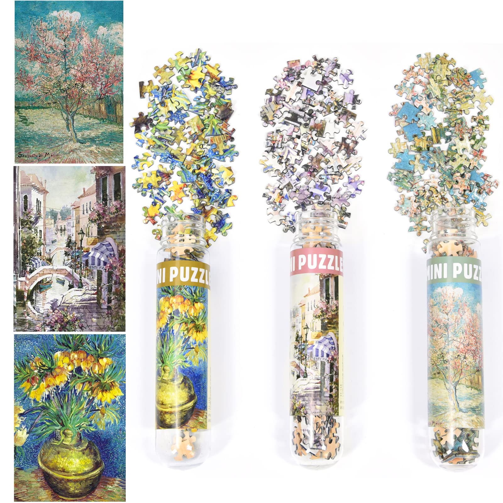 3 Pack Mini Jigsaw Puzzles 150 Pieces for Adults Small Jigsaw Puzzle 6 x 4 Inches Home Decor Puzzles