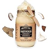HOLY CITY SKIN PRODUCTS Exfoliating Body Scrub - Pure Dead Sea Salt Scrub for Hands and Body, 16 fl oz Hydrating Moisturizing Skin Care for Body Acne, Wrinkles (Coconut)