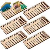 Viorawhite 6 Pcs Game Piece Holders Compatible with Catan Board | Organizer for Gaming Accessories, Bamboo Wood with Slot Design, Keeps Resources Sorted During Play, Fits Card Systems