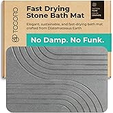TOSORO - Stone Bath Mat Diatomaceous Earth Shower Mat Non-Slip Super Absorbent Diatomite Stone Bath Mats for Bathroom Floor Quick Drying Natural Easy to Clean (23.5 x 15) - Graphite
