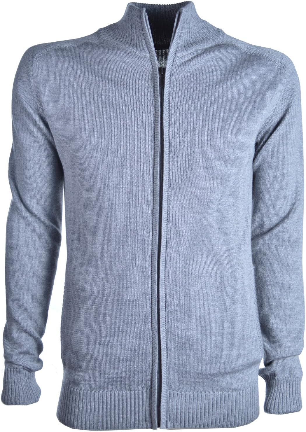MERINO WOOL FULL ZIP SWEATER W POCKETS. MADE IN ITALY. M11