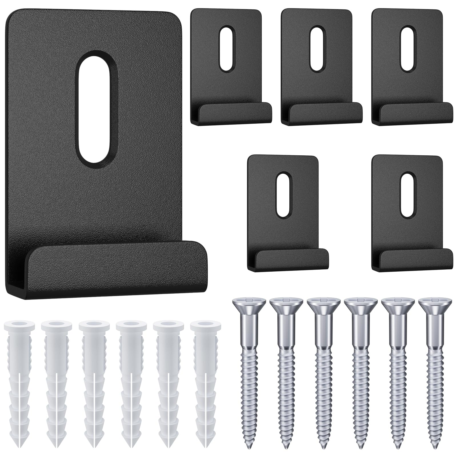 6Pcs Metal Mirror Clips for Wall Mounting, Mirror Holder Clips Heavy Mirror Hangers for The Wall (Black)