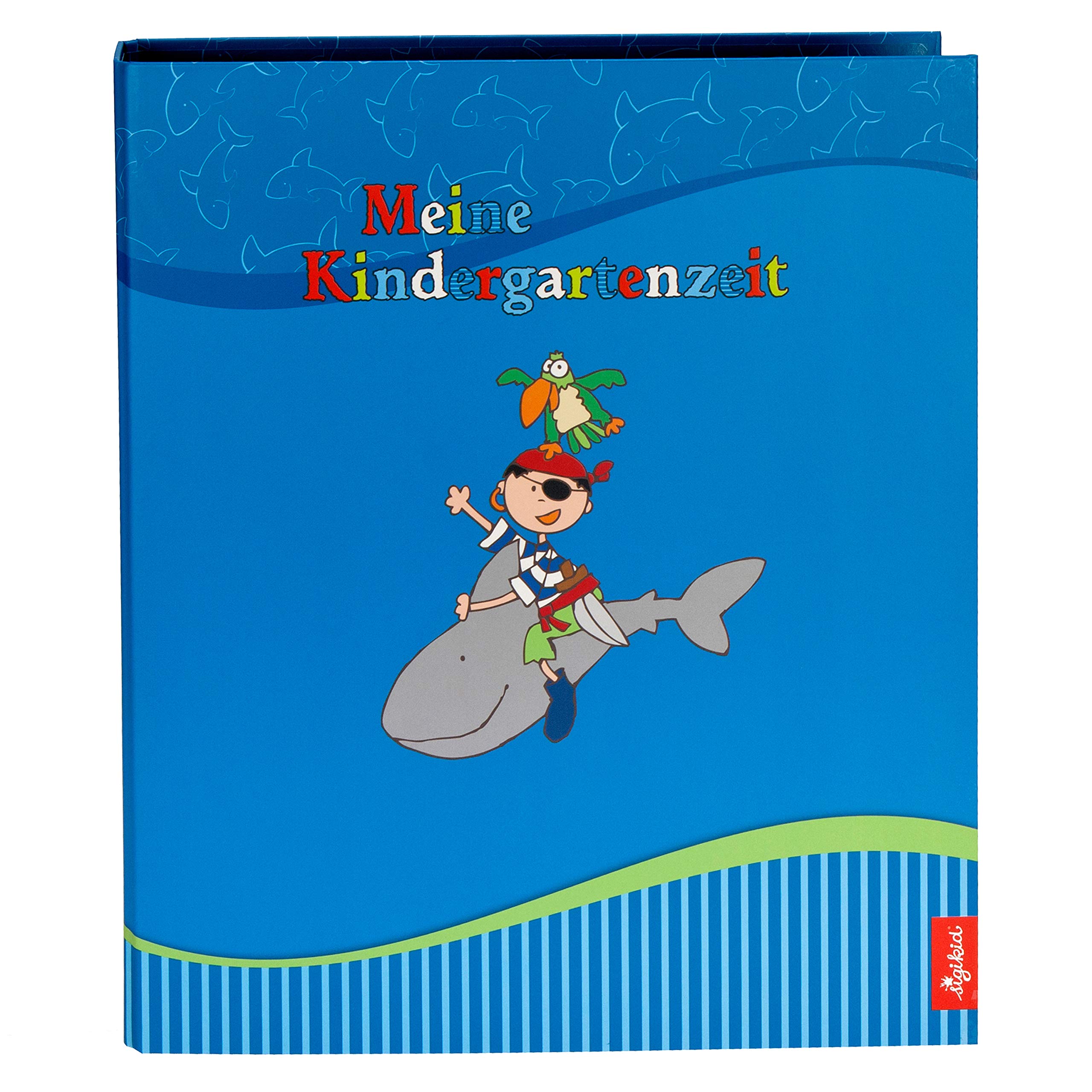 goldbuch Sammy Samoa 35446 Kindergarten Collection Folder DIN A4 Format Art Print File with UV Varnish Lever Mechanism Folder with 4 Printed Dividers Pirate Boy Blue