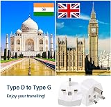 TopE TuoYi 2 Packs India to UK Tourist Adaptor Mains Plug 5A Fuse Copper Wire view 4