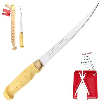 MARTTIINI Classic 31cm Filetiermesser, Klinge 19cm + LANSKY Crock Stick Messerschärfer / Filleting Knife & Sharpener Combo