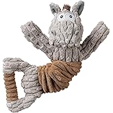 Tug of War Dog Toy, Crinkle Dog Toys for Large Dog, Soft Dog Plush Toy with Squeaky, Stuffed Animal for Dogs (Tug Series, Donkey)