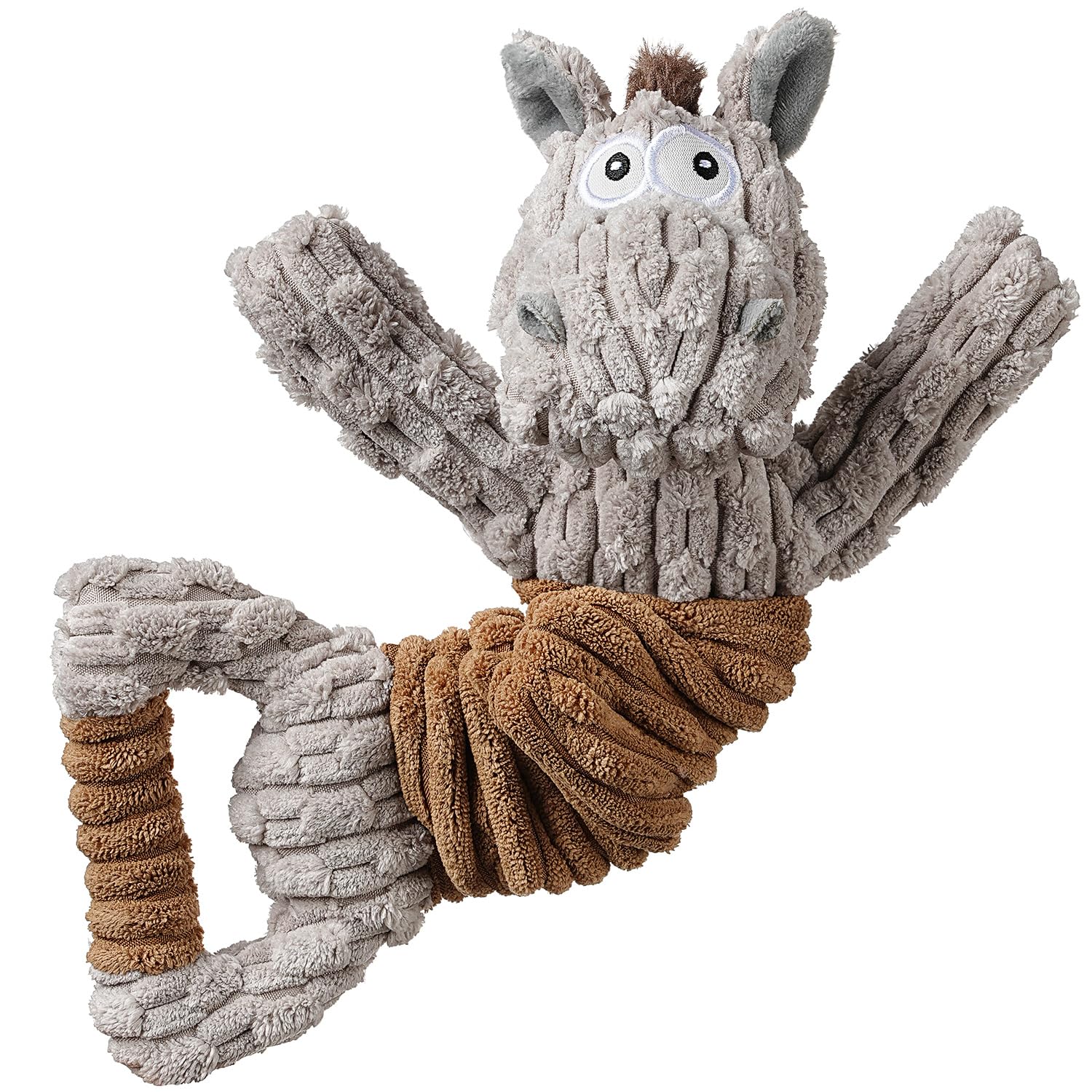 Photo 1 of Squeaky Dog Toy, Durable Dog Toy Large Breed, Tug of War Dogs Interactive Toy, Stuffed Plush Puppy Toys with Crinkle Paper for Small, Middle, and Big Dogs(Tug of War Series, Donkey)