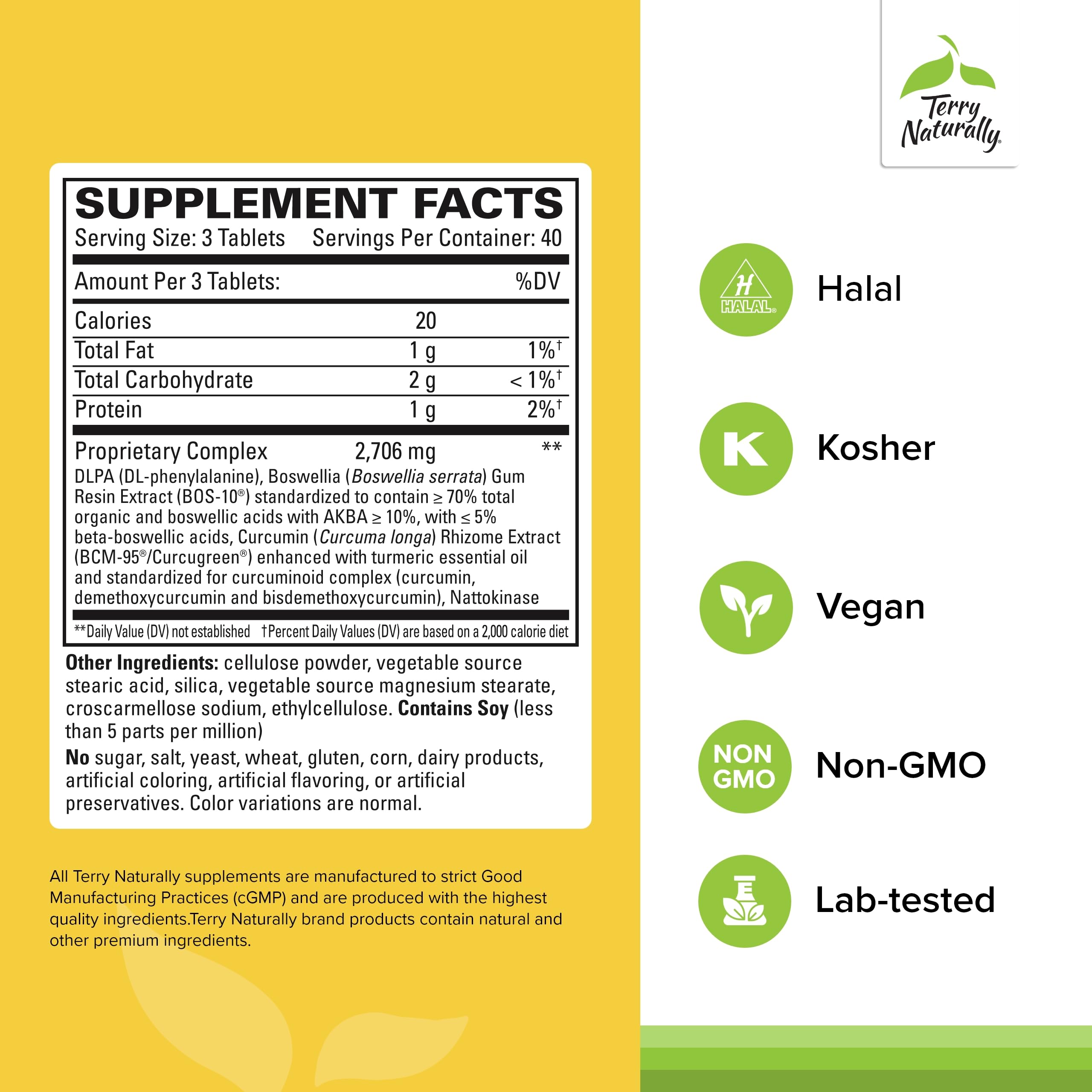 Terry Naturally Curamin Extra Strength - Curcumin & Boswellia for Healthy Circulation Support - Turmeric Supplement to Support Joints, Muscle Health & Endorphin Production - 120 Tablets (Pack of 3)