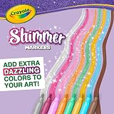 Crayola Shimmer Markers Pack of 8 – Glitter Pens for Kids & School view 4
