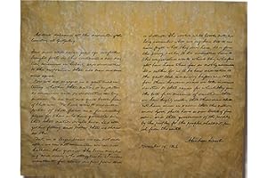 Our Amendments Gettysburg Address, Authentic Replica Printed on Antiqued Genuine Parchment. 14 X 11