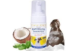Petstoral Waterless Dog Shampoo No Rinse Puppy Dry Hypoallergenic Shampoo and Conditioner - Soothing and Deodorizing Quickly Cleans Smelly Dogs and Cats (3.38 fl oz/100ml)