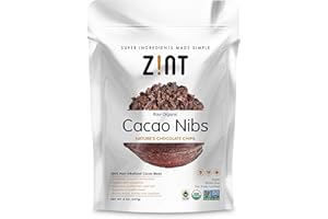 Zint Organic Cacao Nibs (8 oz): Fair Trade, Paleo-Certified, Organic, Non GMO, Anti Aging Antioxidant Superfood, Gluten Free Cocoa Cacao Beans