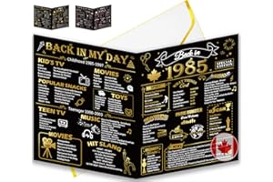 40th Birthday Card, Jumbo CANADA 25x20cm Back in 1985, Gilding Happy 40th Birthday Decoration for Woman, Men, Funny 40 Birthd