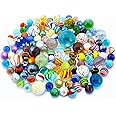 130 PCS Glass Marbles Bulk, Colorful Assorted Marbles for Kids, Marble Games and Marble Run Accessories for Boys and Girls, Beautiful Marbles Collections for Home Decoration