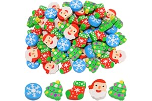 LIGHOON Christmas Erasers for Kids, Large Christmas Tree Snowflake Eraser Bulk, Novelty Holiday Pencil Erasers for Christmas Party Favors Decoration Homework Rewards Desk Pet, 24 Pcs (6 Pack)