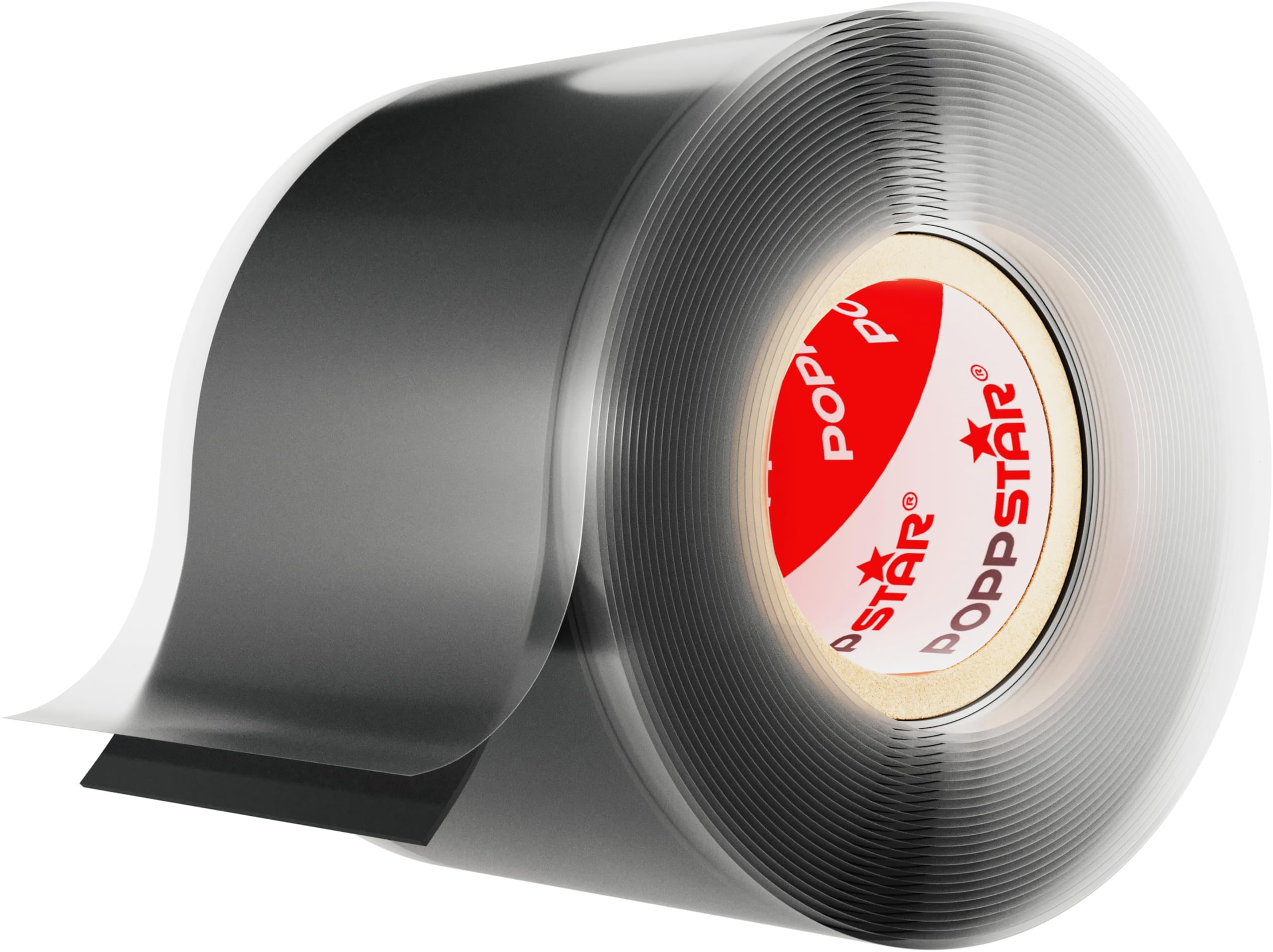 POPPSTAR Self-Fusing Silicone Band, Silicone Tape, 3m x 38mm, Sealing & Insulating Strip (water-tight, air-tight), black, 1 Roll